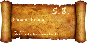 Sándor Bennó névjegykártya